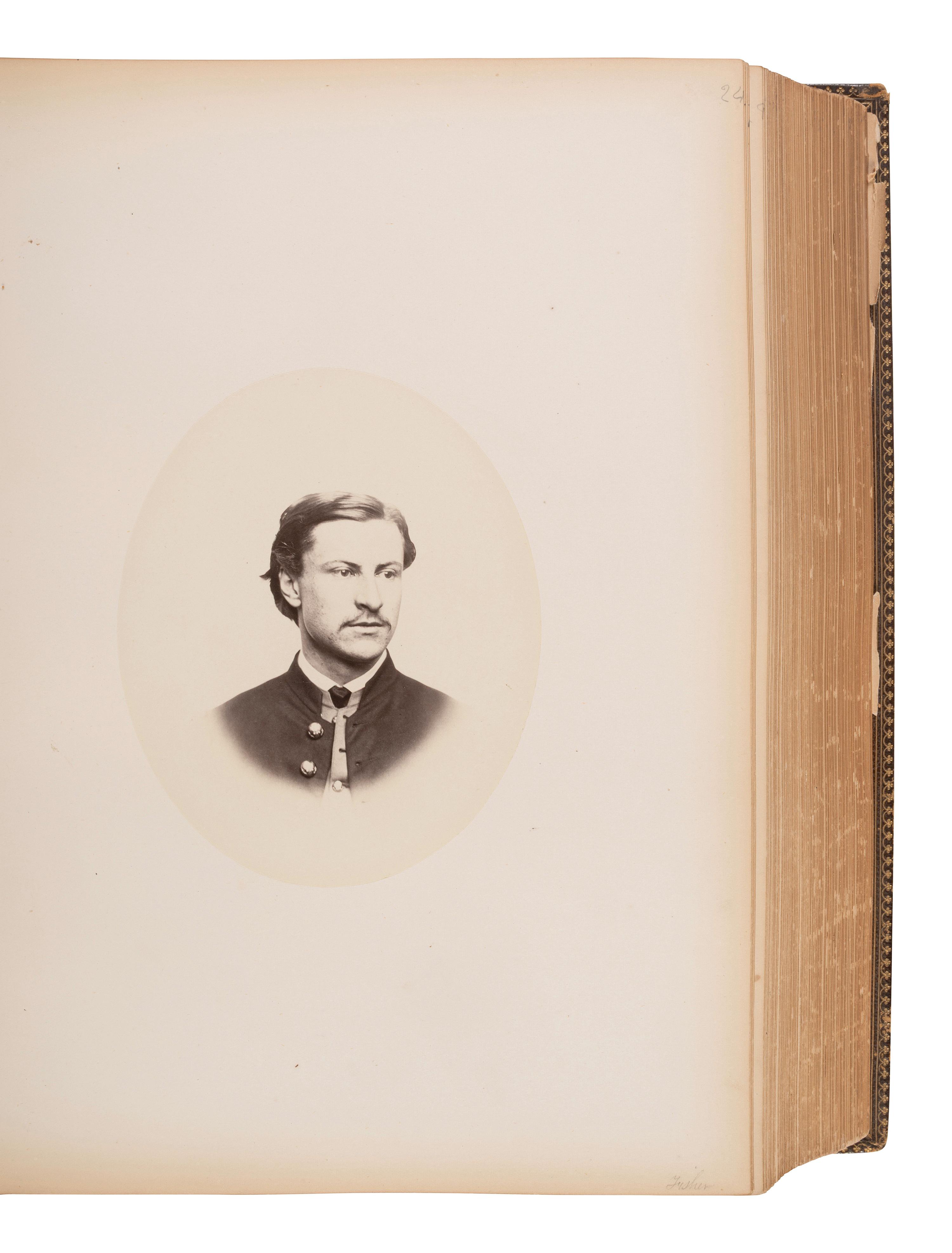 [CIVIL WAR]. The Class of 1865 Harvard College. Cambridge, MA. Yearbook containing albumen photographs of grounds, faculty, and students who later served in the Civil War.