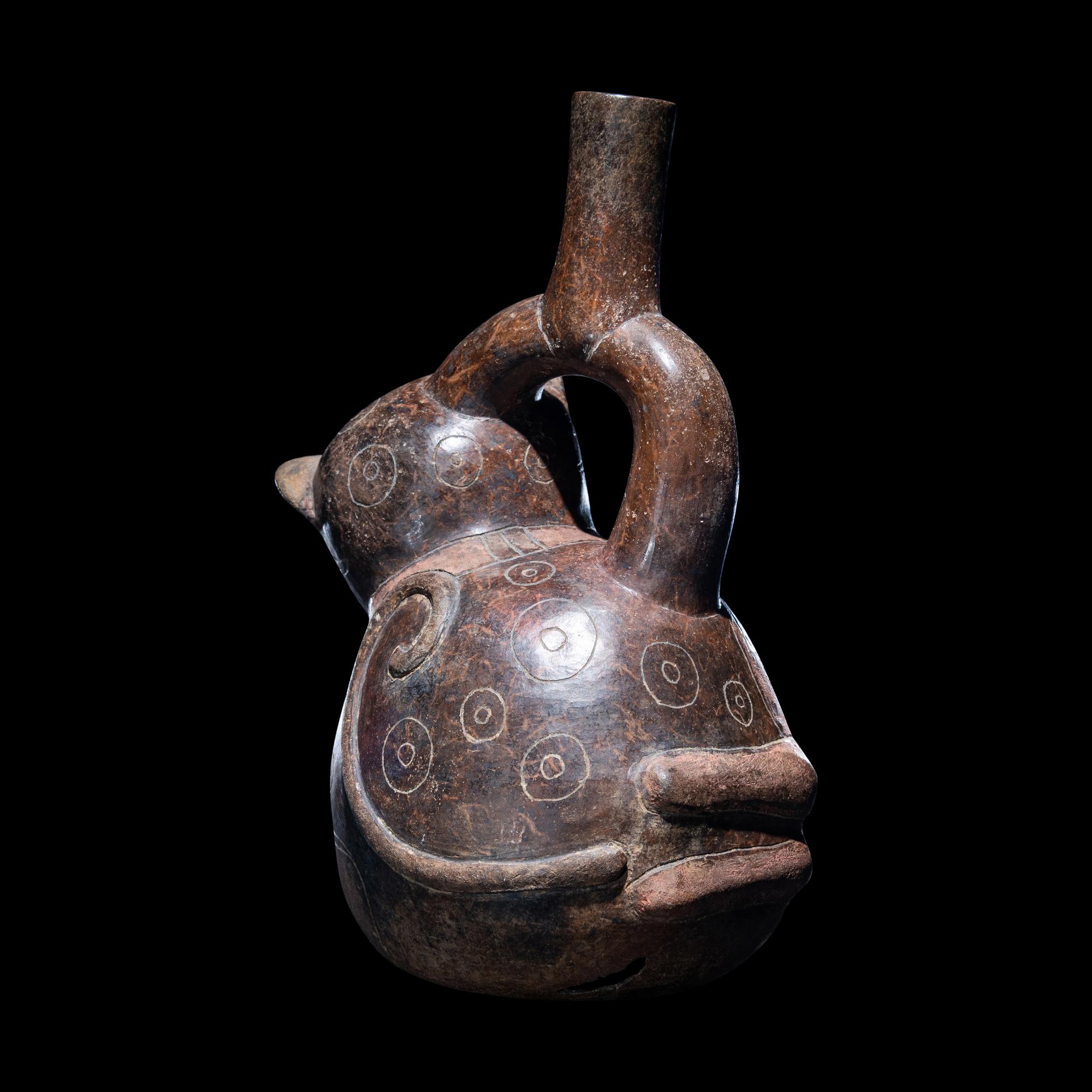 A Chavin Jaguar Effigy Vessel