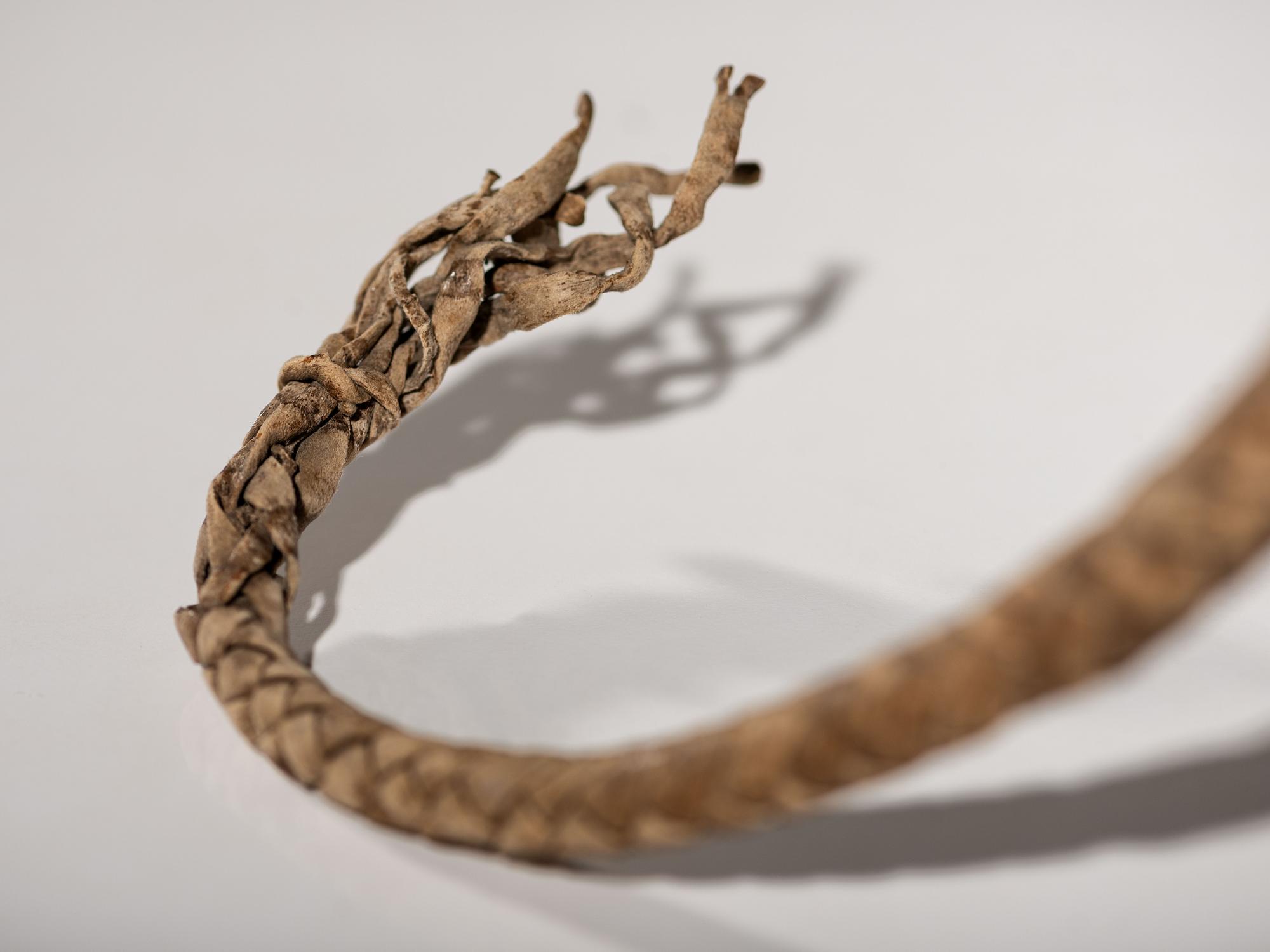 Northern Plains Elk Antler Quirt, with "Rattlesnake" Finial