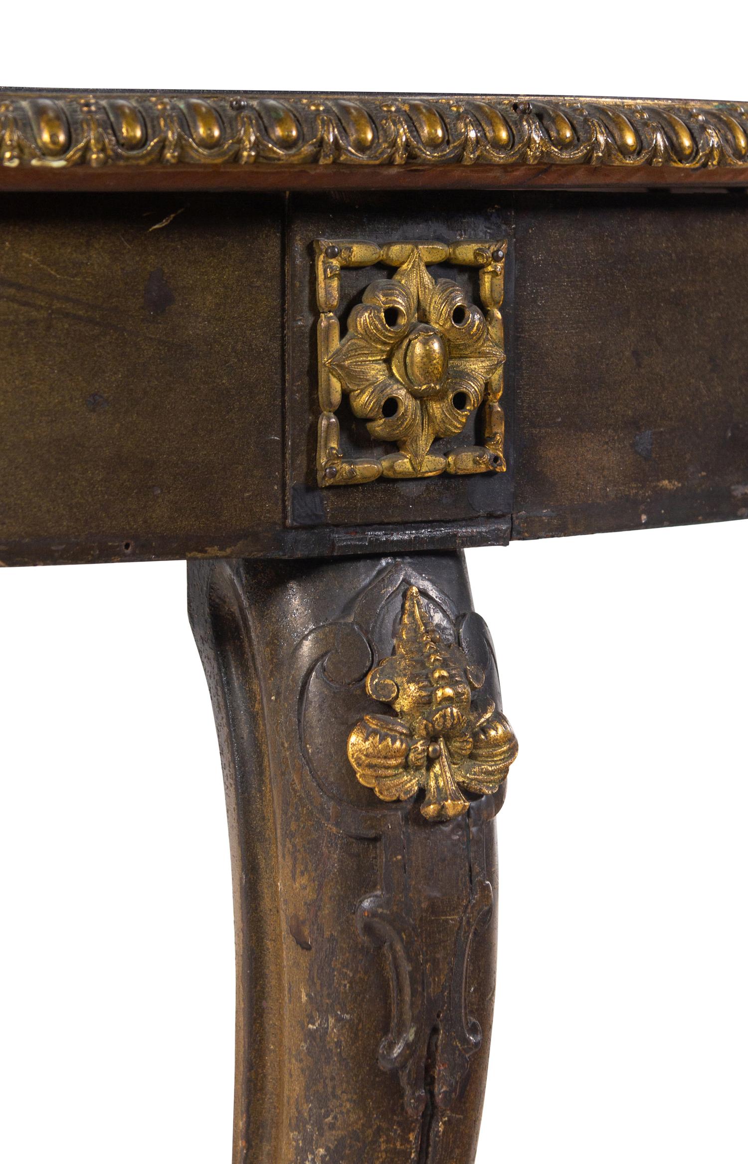 A Napoleon III Style Marquetry and Gilt Metal Mounted Gueridon