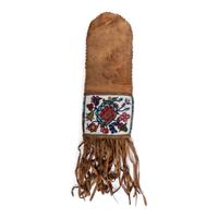 Anishinaabe Beaded Hide Tobacco Bag