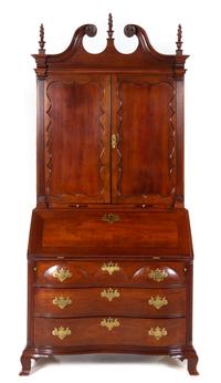 A Chippendale Cherry Secretary Bookcase