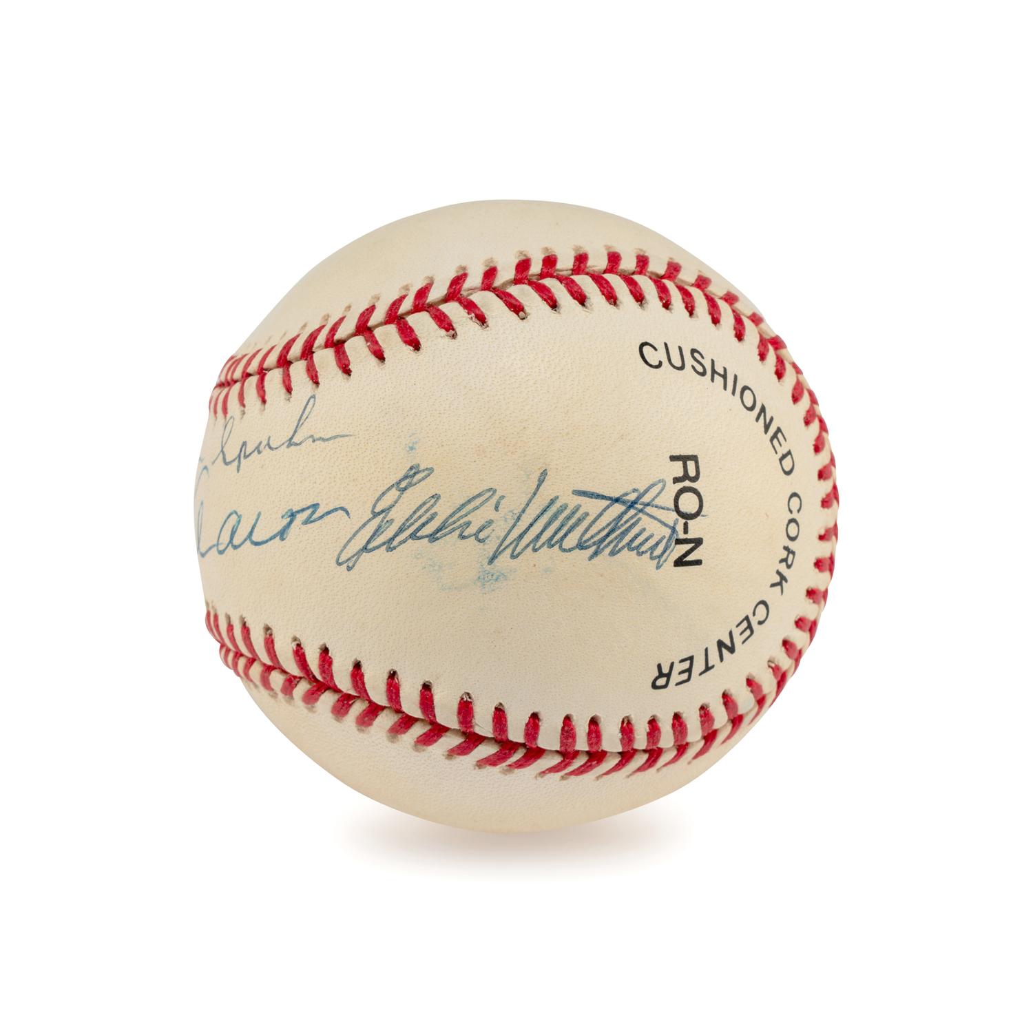 A Hank Aaron, Warren Spahn and Eddie Mathews Braves Hall of Famers Signed Autograph Baseball (Beckett Authentication Services)