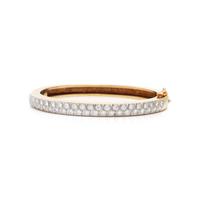 BICOLOR GOLD AND DIAMOND BANGLE BRACELET