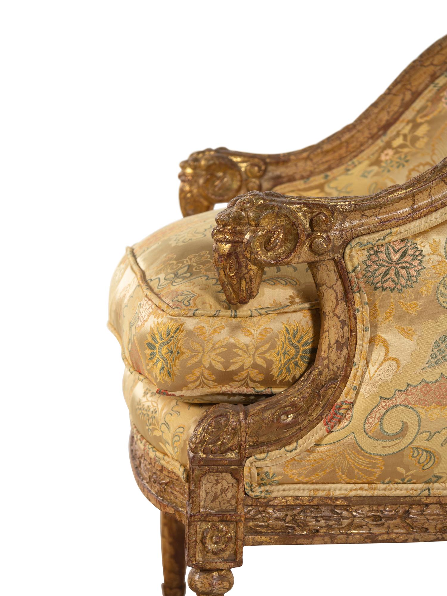 An Empire Style Giltwood Bergère