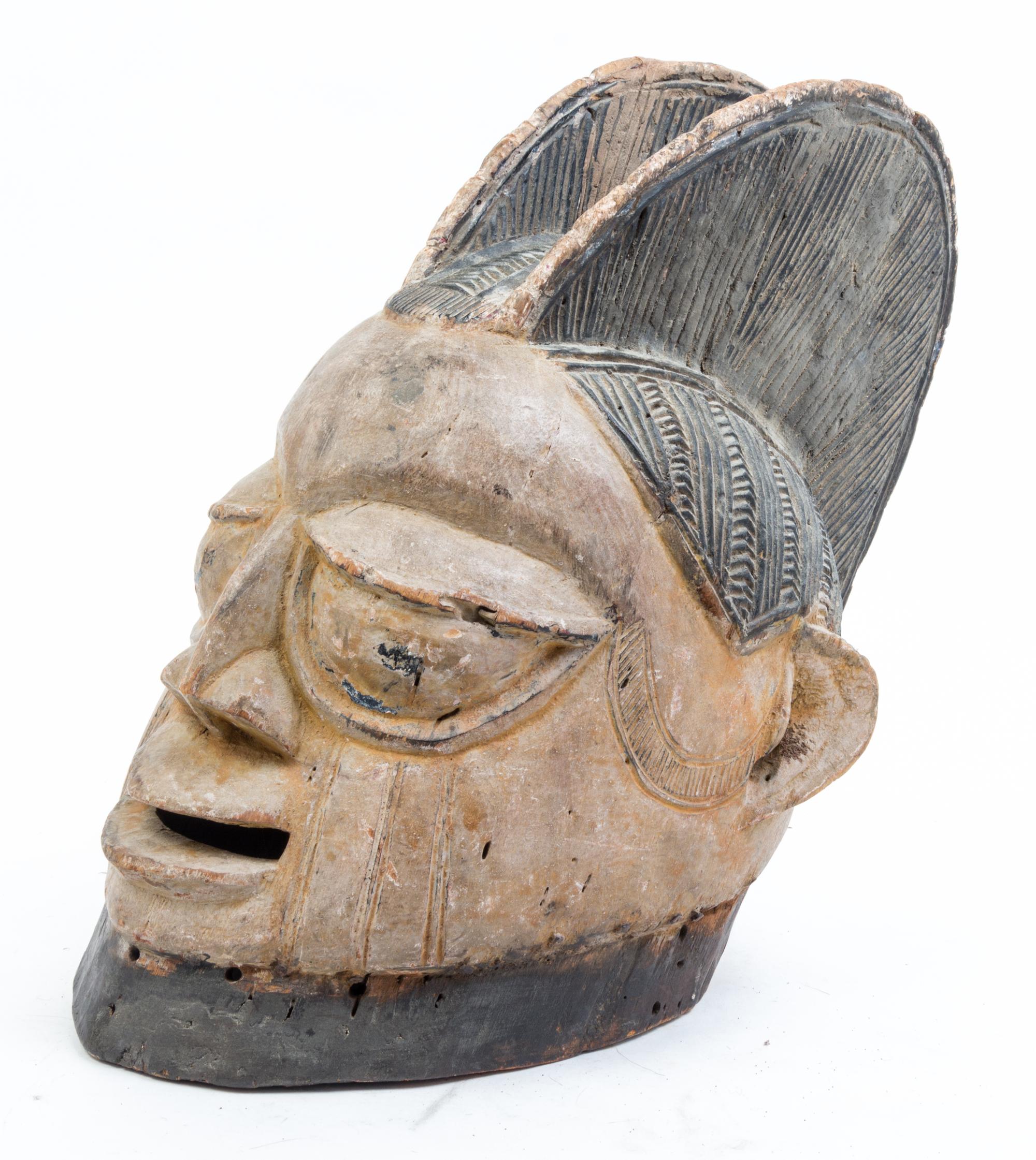 A Group of Five Masks Height of tallest 13 inches.