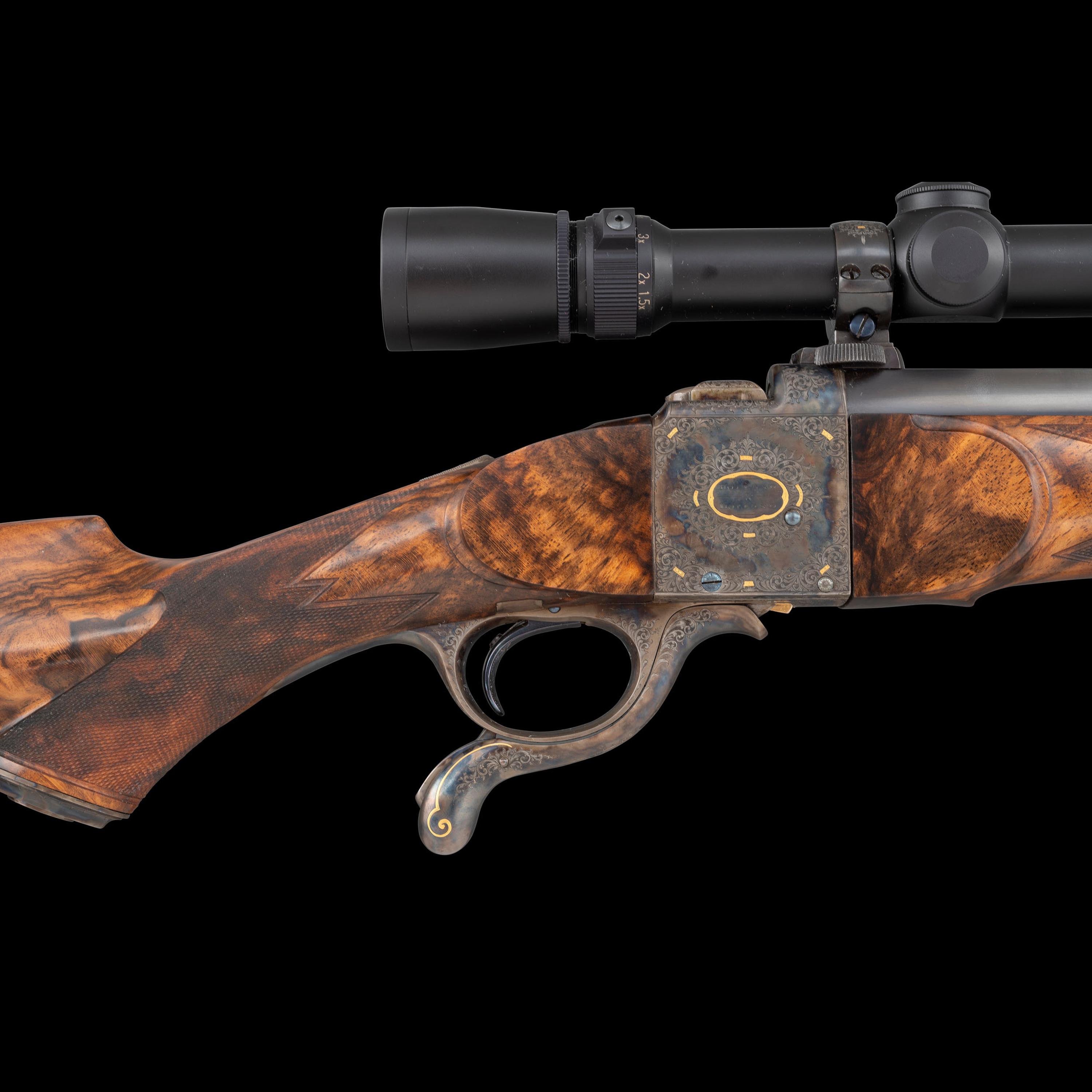 *Holland & Woodward No. 2 Farquharson Pattern Rifle in .303 British Restored by Heilman and Hensley with Engraving by Terry Wallace