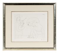 Peintre et femme cueillant des fleurs (plate 56 from Séries 156 ), 1970
