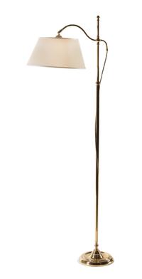 A Brass Bent-Arm Floor Lamp Height overall 61 inches. — 20TH CENTURY