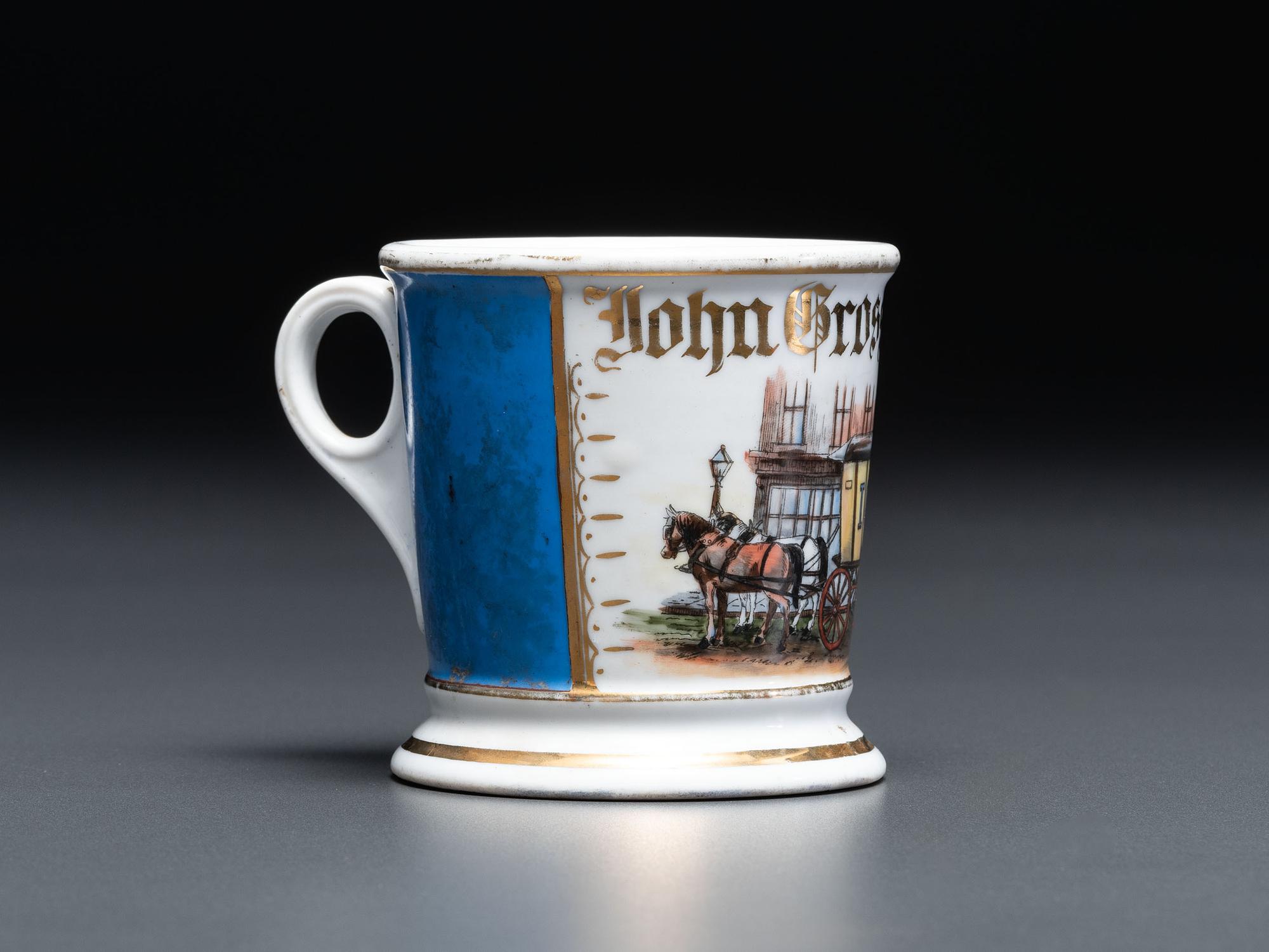 An Ice Deliveryman's Porcelain Occupational Shaving Mug