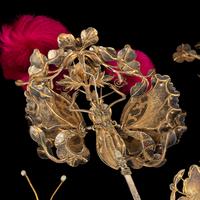 Twelve Chinese Kingfisher Feather Embellished Hair Ornaments, 19th Century — 清晚期 銅胎點翠髮飾十二件