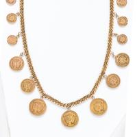 YELLOW GOLD AND COIN NECKLACE