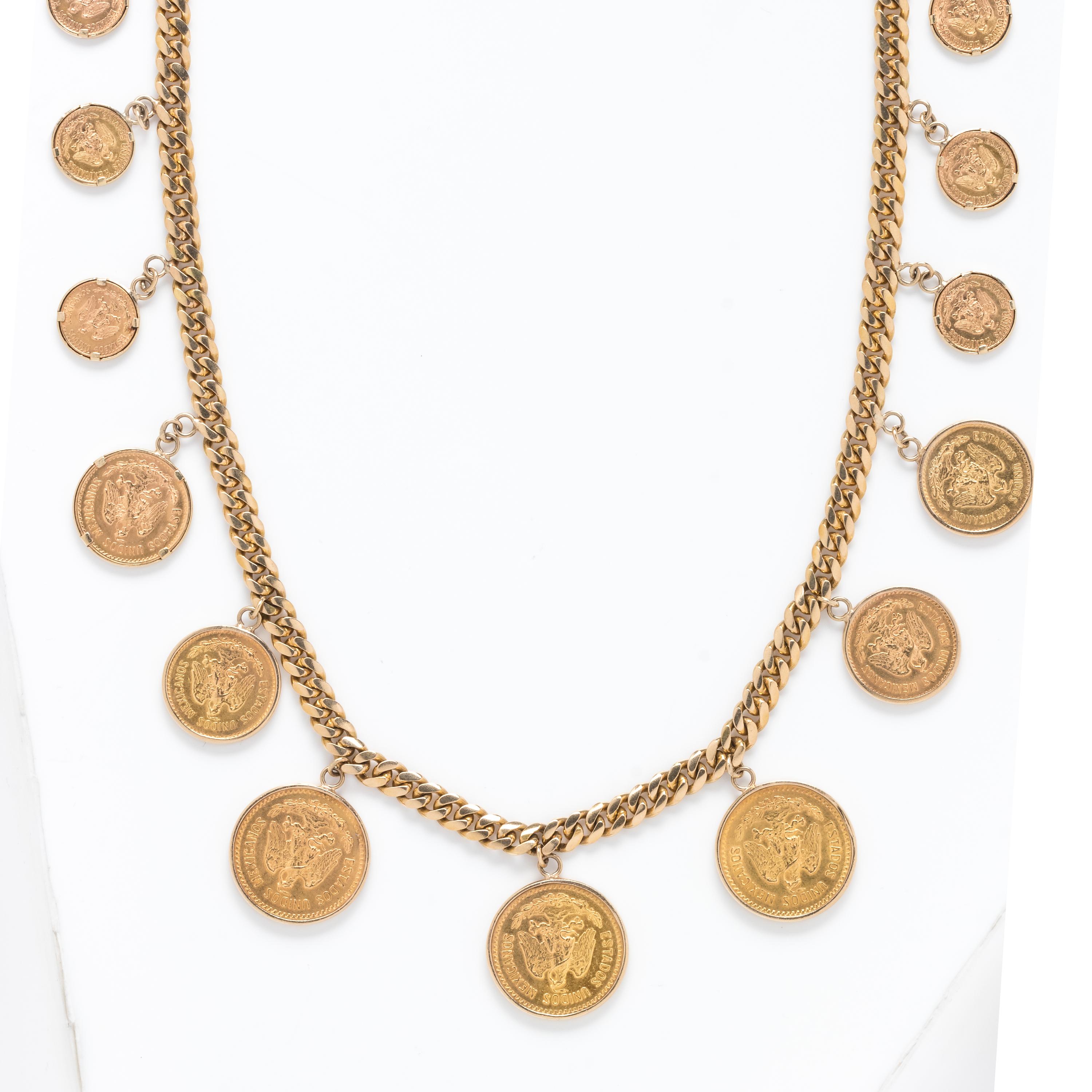 YELLOW GOLD AND COIN NECKLACE
