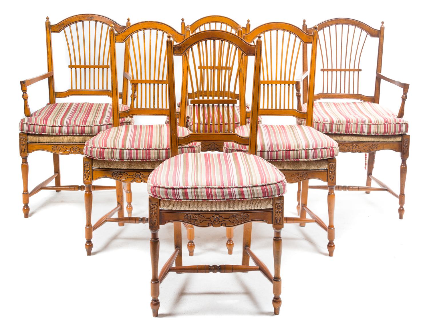 A Set of Six American Maple Dining Chairs Height 41 inches. — 19TH CENTURY