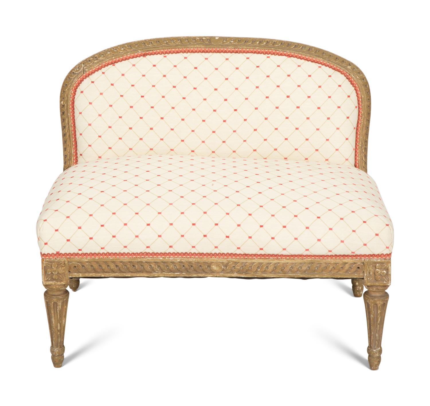A Louis XVI Style Painted Diminutive Banquette