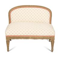 A Louis XVI Style Painted Diminutive Banquette