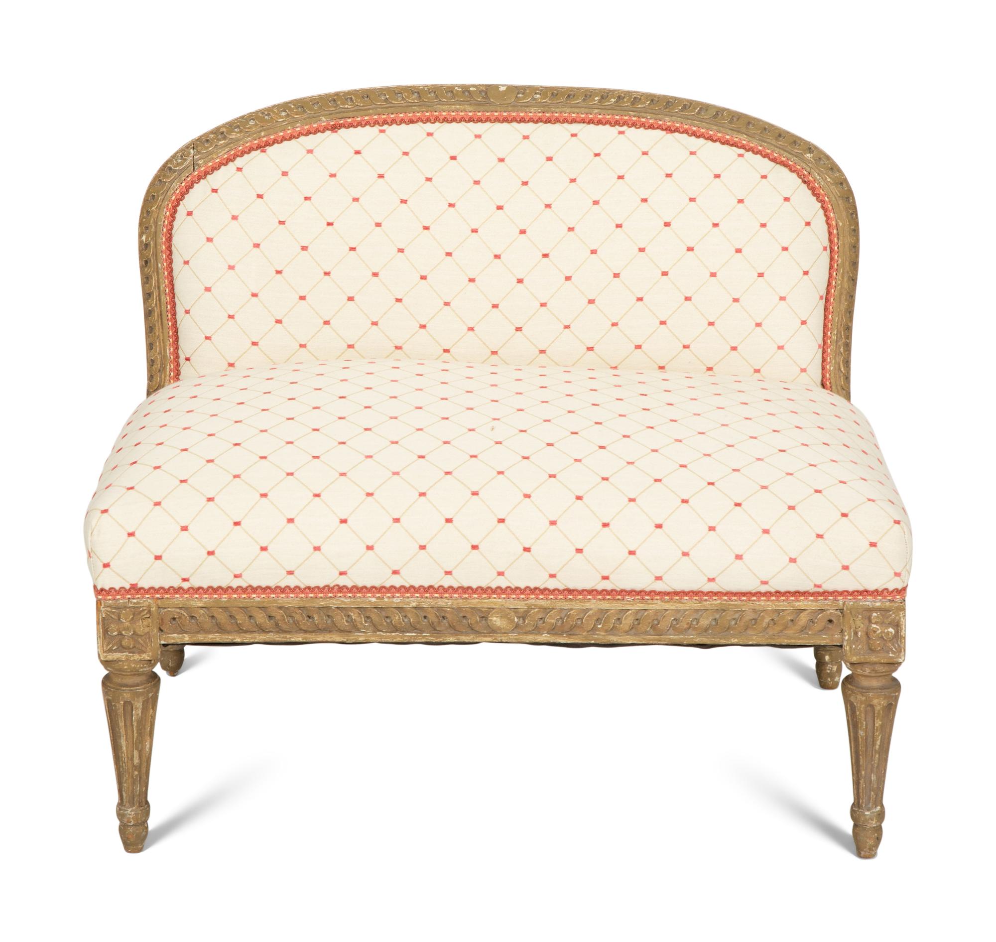 A Louis XVI Style Painted Diminutive Banquette