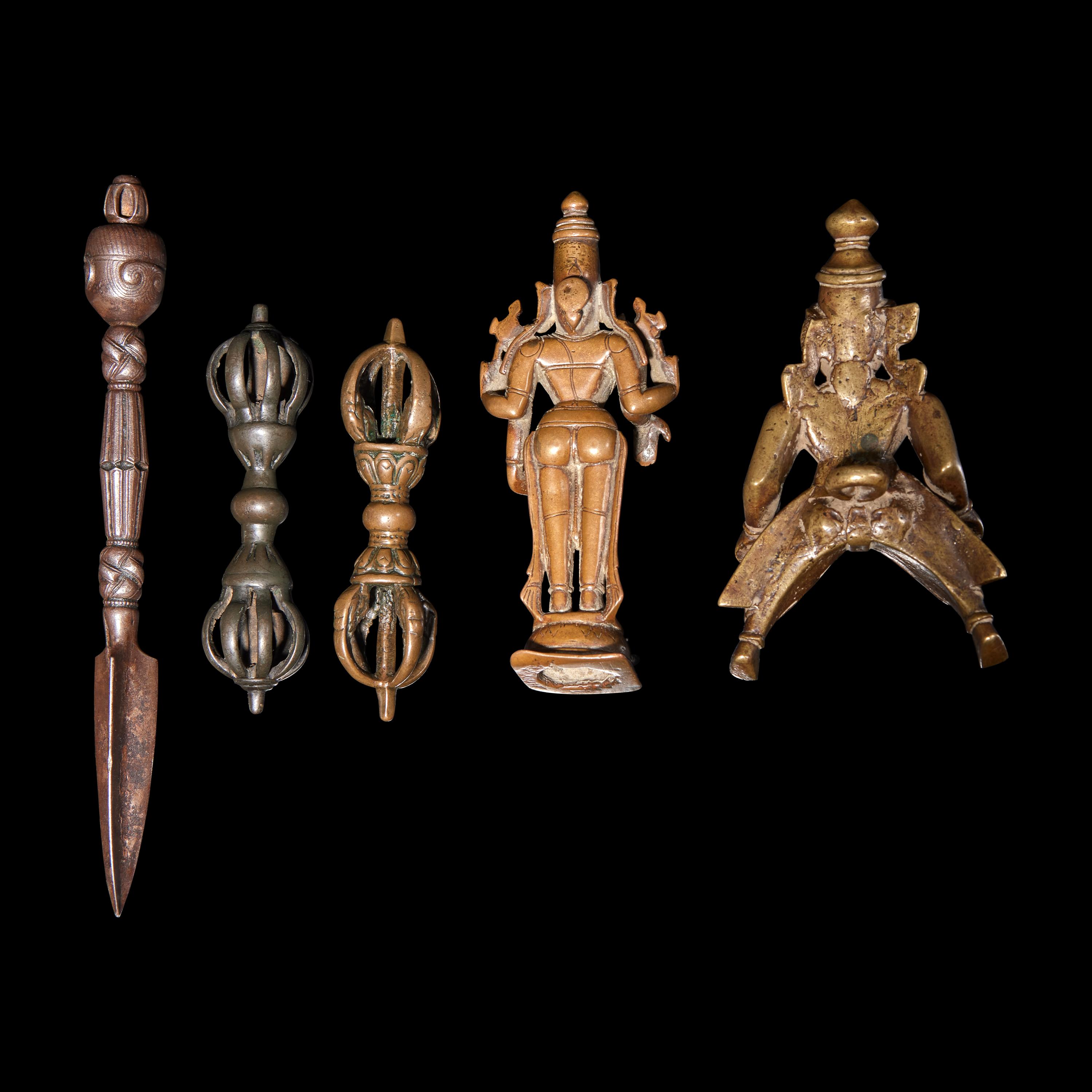 Five Metal Tibetan and Indian Bronze Items