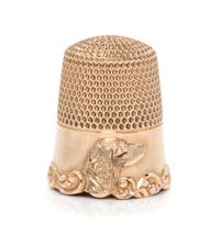 An American 14-Karat Yellow Gold Thimble, Ketcham & McDougall, New York, NY, 19th Century, the knurled body above a plain band with an