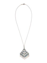 TIFFANY & CO., AQUAMARINE AND DIAMOND PENDANT/NECKLACE