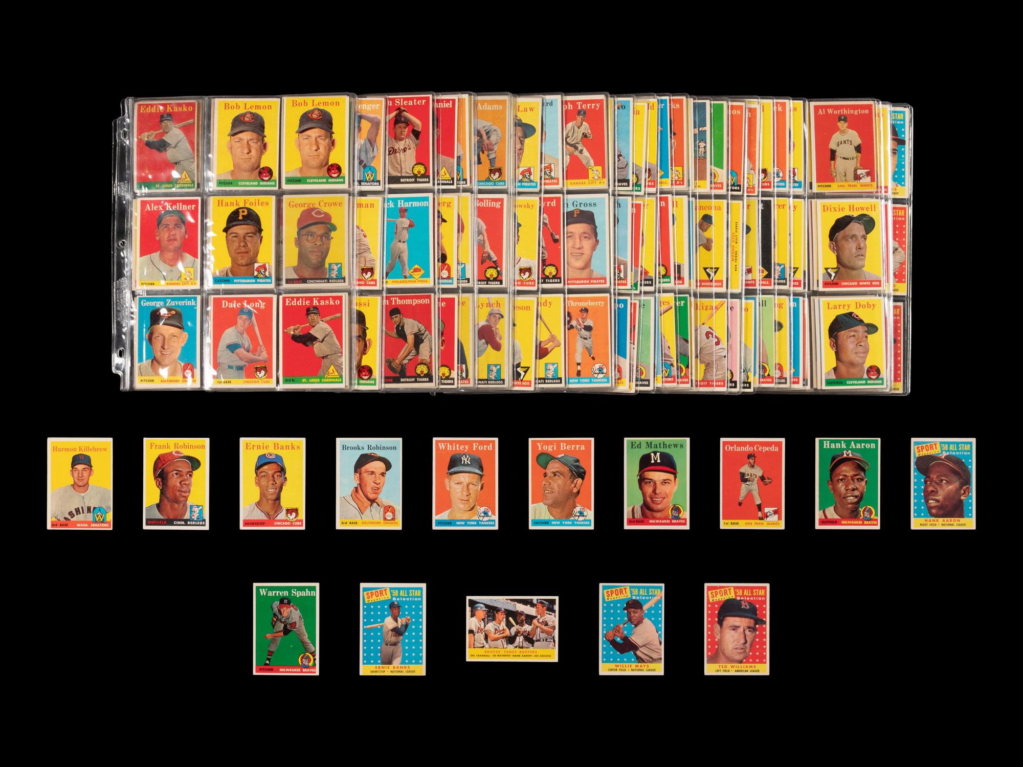 A Near Set of 1958 Topps Baseball Cards (485/494)