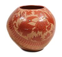 Helen Tafoya Henderson (Jemez, 20th Century) Redware Vase Height 6 1/2 x diameter 7 inches