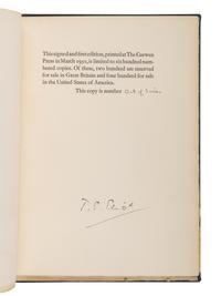 ELIOT, T.S. (1888-1965). Ash Wednesday. New York and London: The Fountain Press and Faber & Faber, 1930.