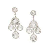 TOPAZ AND DIAMOND PENDANT EARRINGS