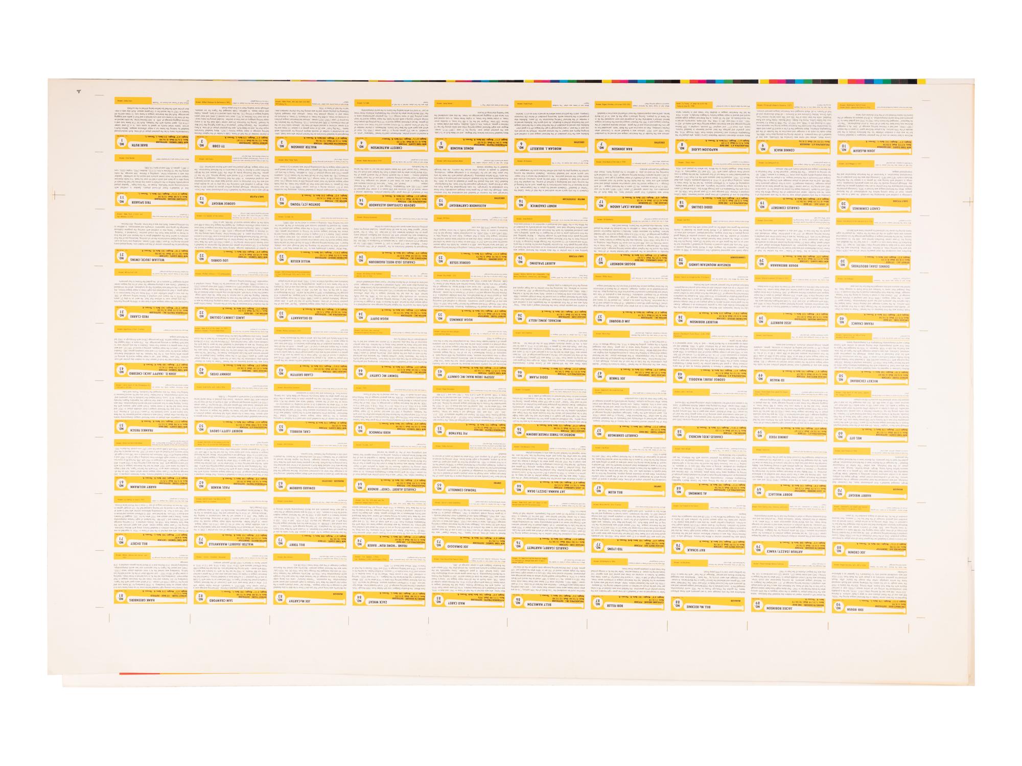 A Group of Five Uncut Sheets of 1980 Baseball Immortals and Home Run Legends Baseball Cards