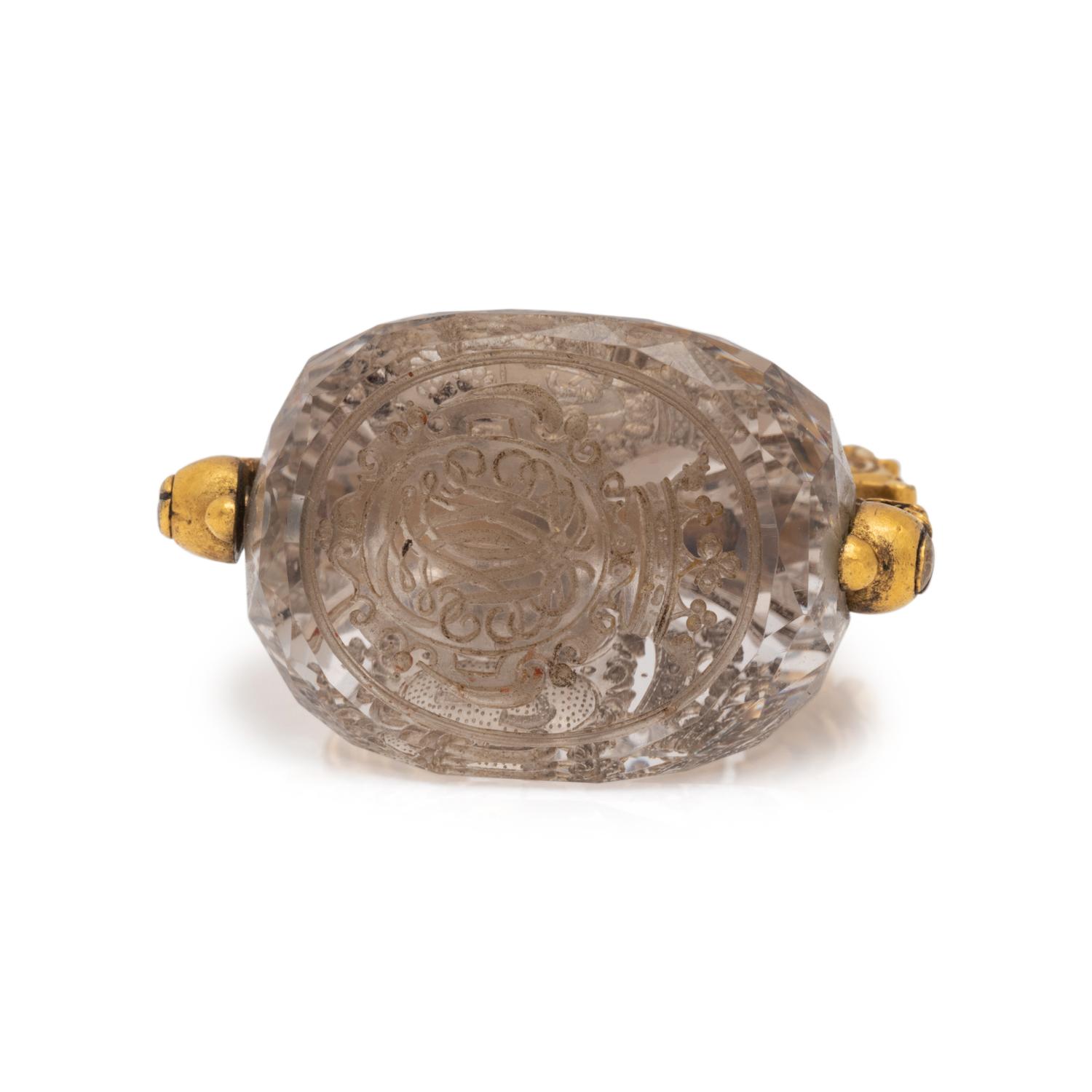 ANTIQUE, GOLD-FILLED ROCK CRYSTAL SEAL FOB
