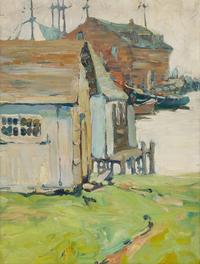Jane Peterson (American, 1876-1965) — Waterside (New York Yacht Club)