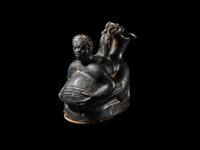 A Campanian Black-Glazed Askos in the Form of a Pygmy and Crane