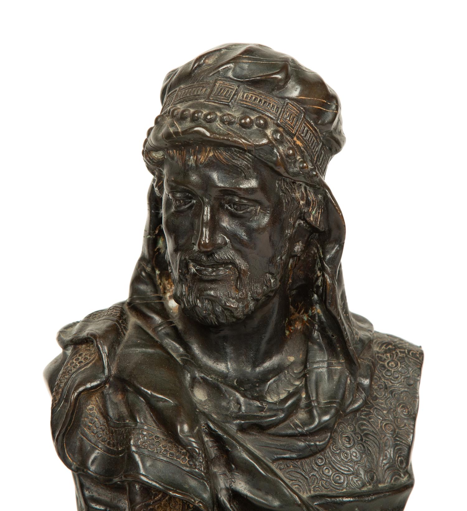 A Pair of Continental Cast Metal Busts — LATE 19TH/EARLY 20TH CENTURY