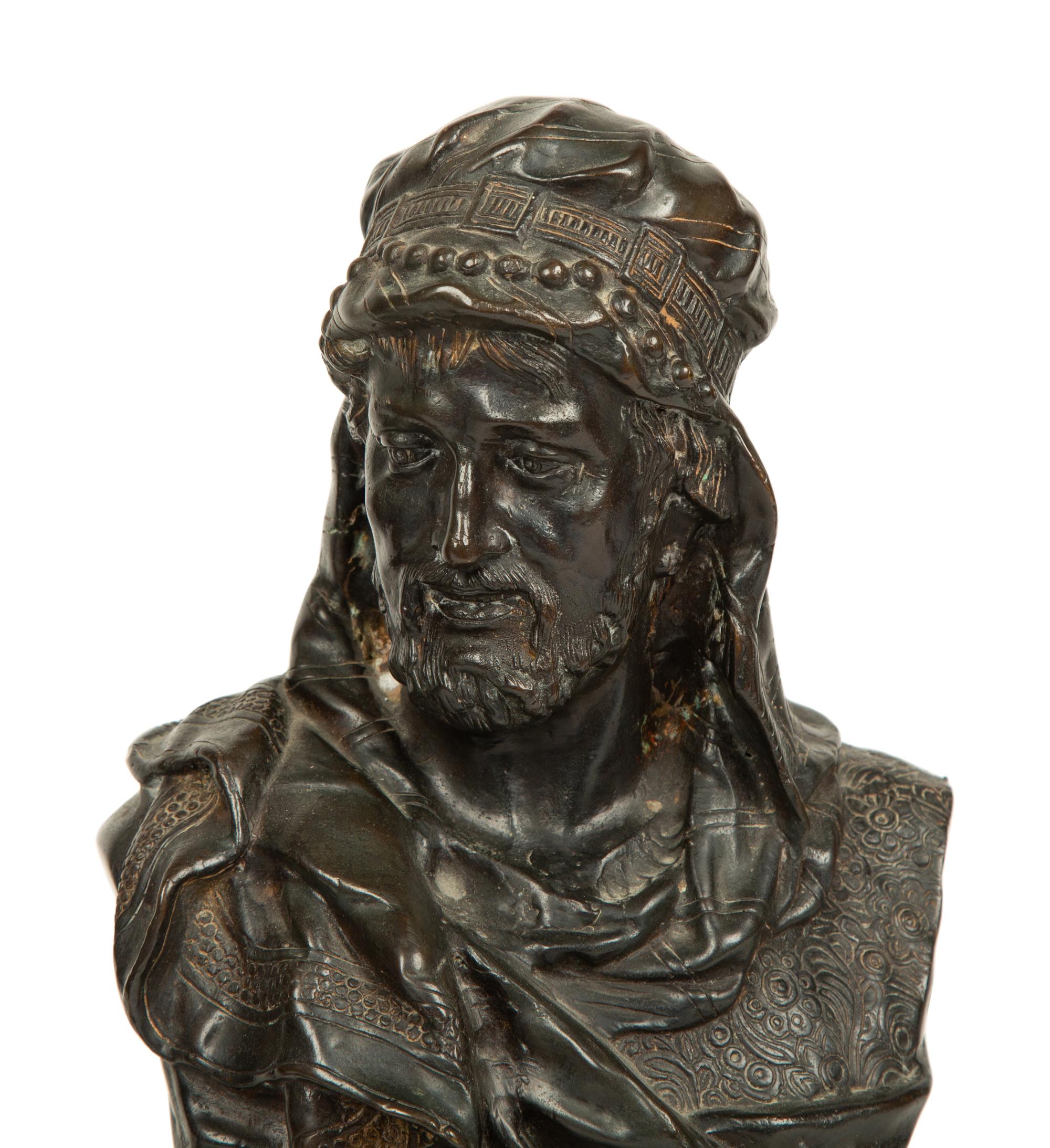 A Pair of Continental Cast Metal Busts — LATE 19TH/EARLY 20TH CENTURY