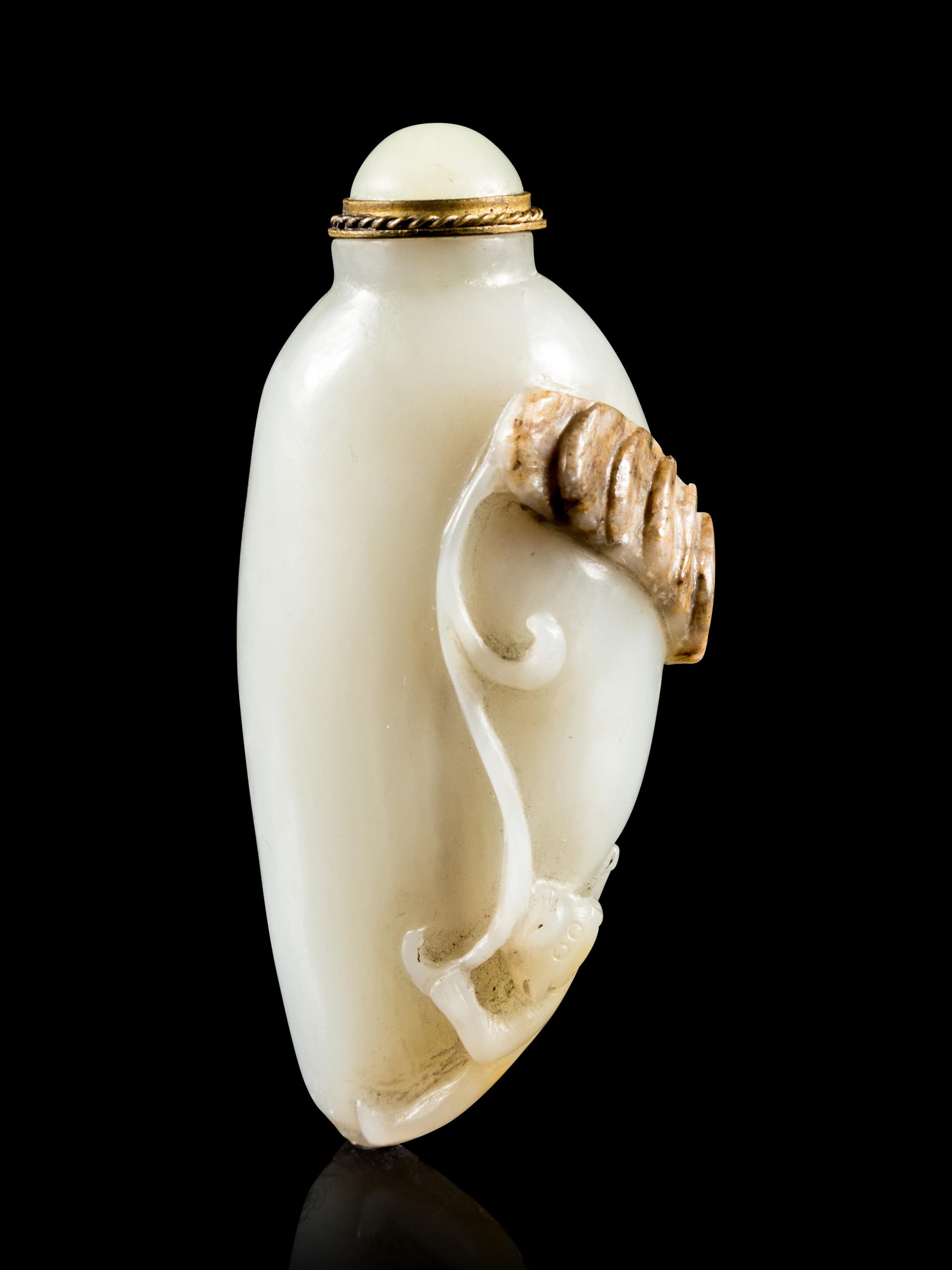 A Chinese Pale Celadon Jade Snuff Bottle