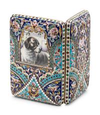 A Russian Silver and Enamel Cigarette Case
