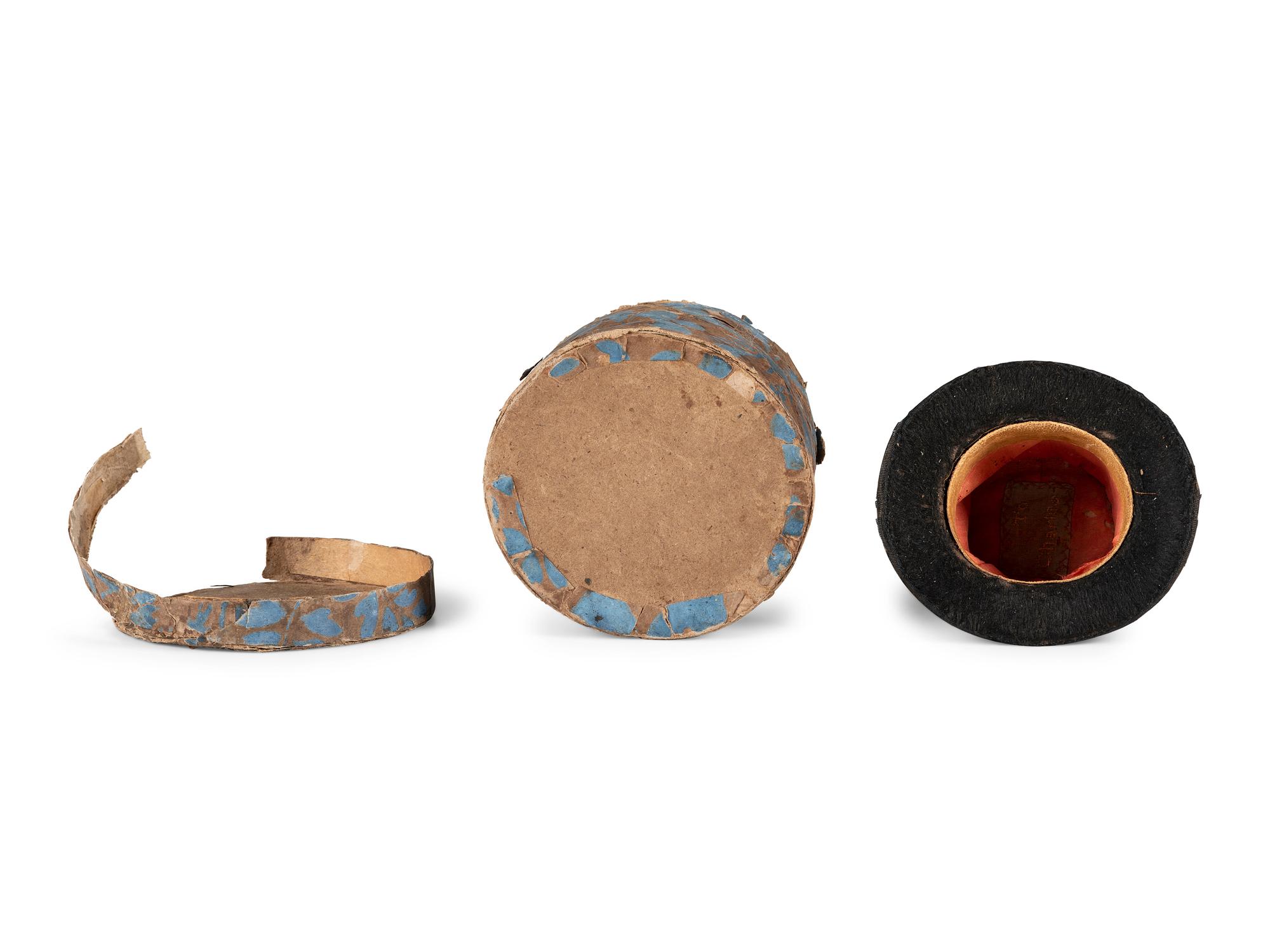 A Miniature Top Hat and Wallpaper Band Box