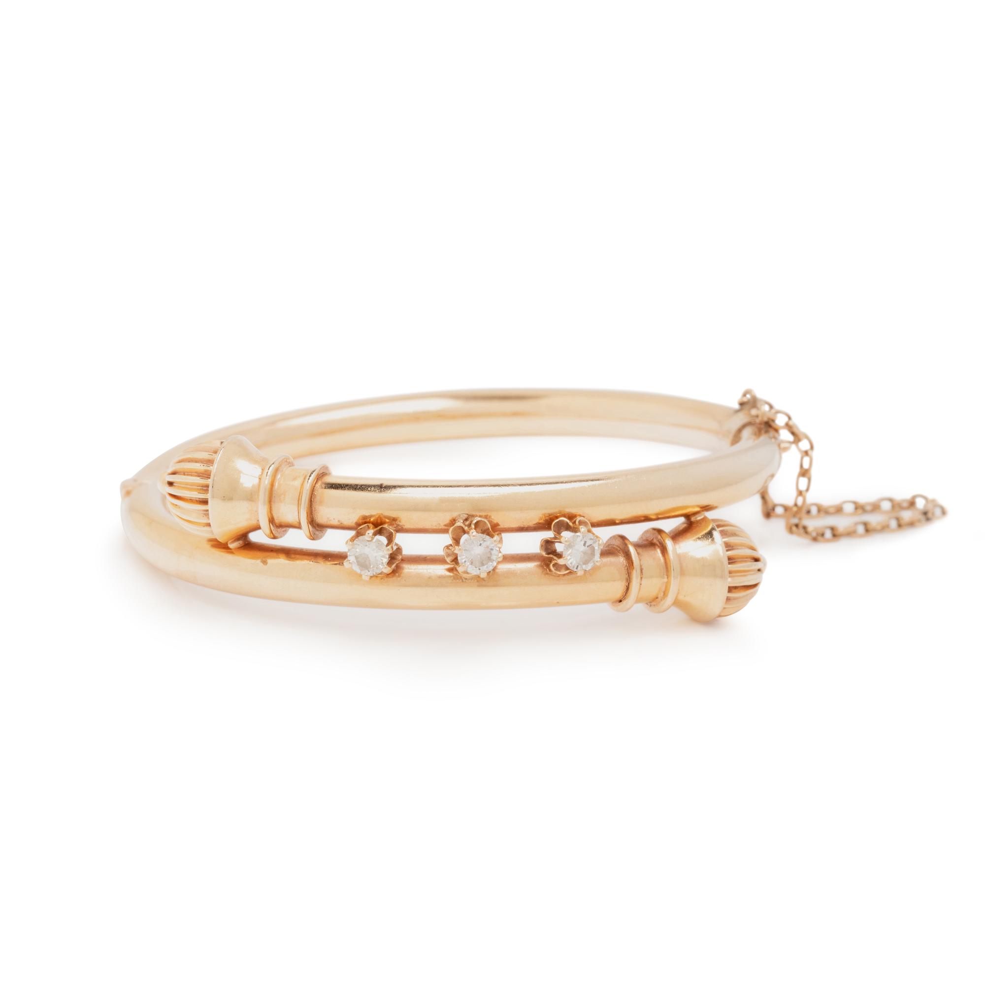 ETRUSCAN REVIVAL, YELLOW GOLD AND DIAMOND BRACELET