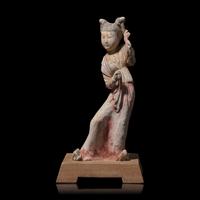 A Chinese Pottery Figure of a Lady 彩陶女佣