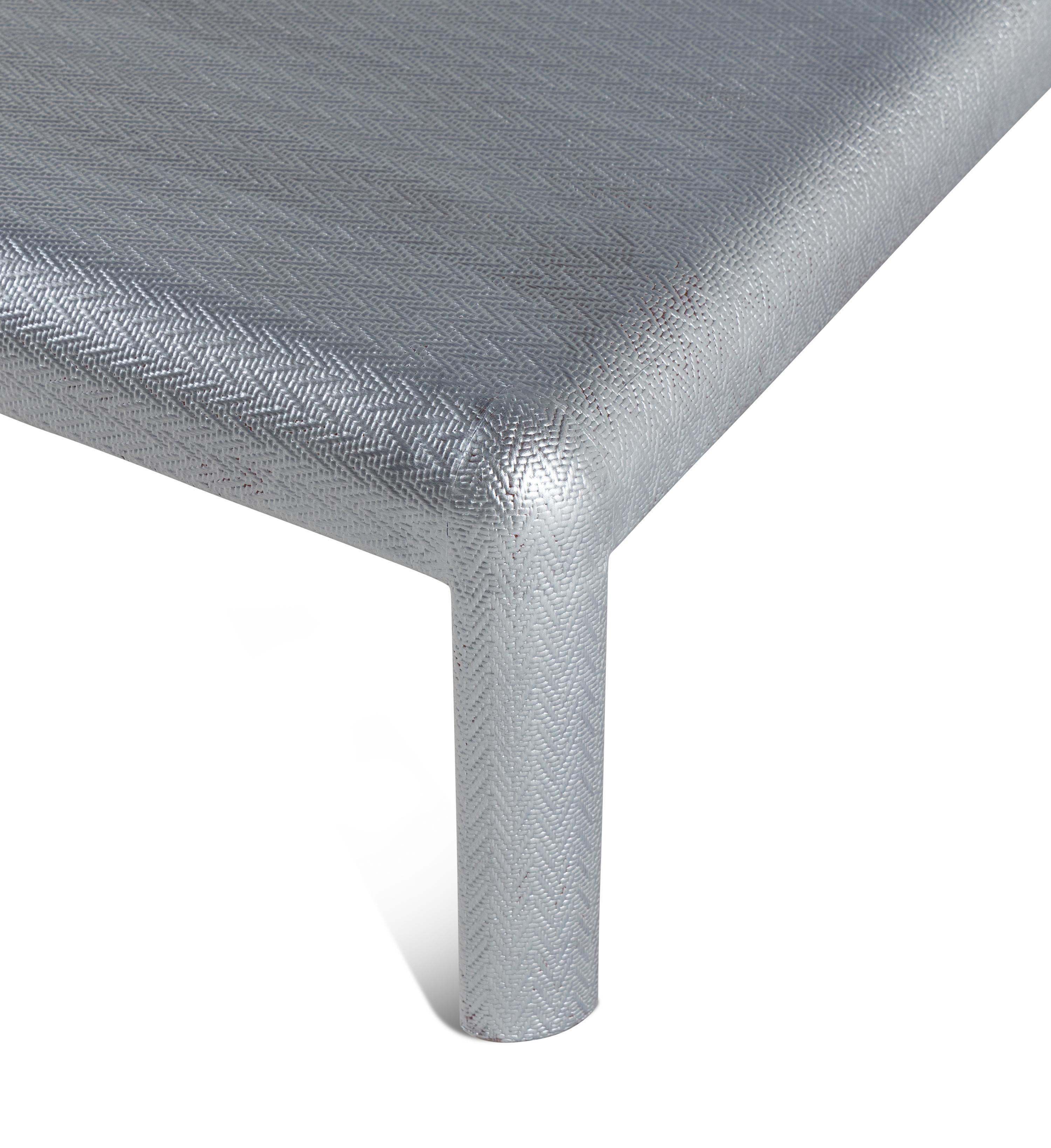 A Painted Raffia-Veneered Low Table in the Style of Karl Springer