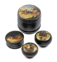 A Group of Eight Russian Lacquer Boxes