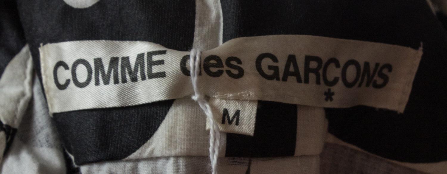 A Comme des Garcons Black and White Cotton Jumpsuit, Size M.