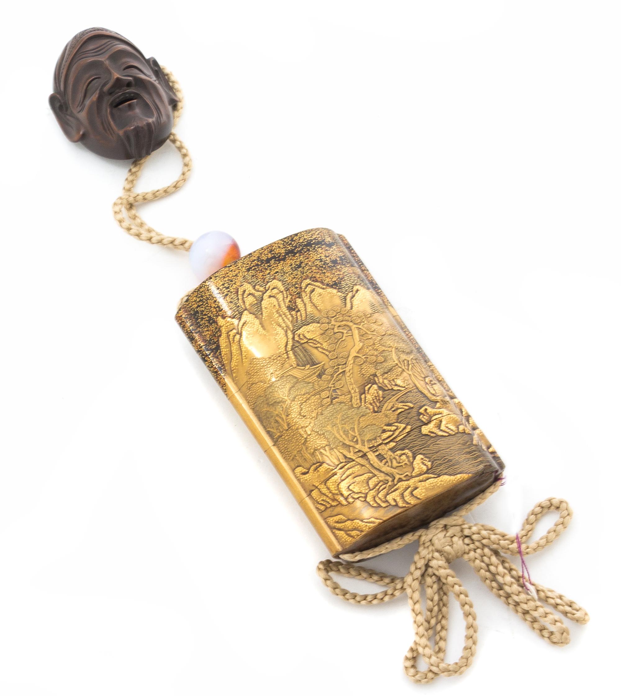 A Gilt Lacquer Four-Case Inro Height 3 3/4 inches. — 19TH CENTURY