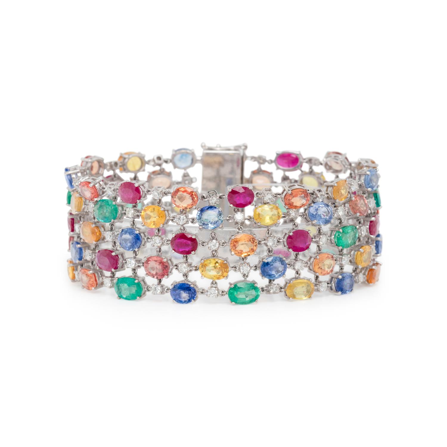 MULTIGEM AND DIAMOND BRACELET