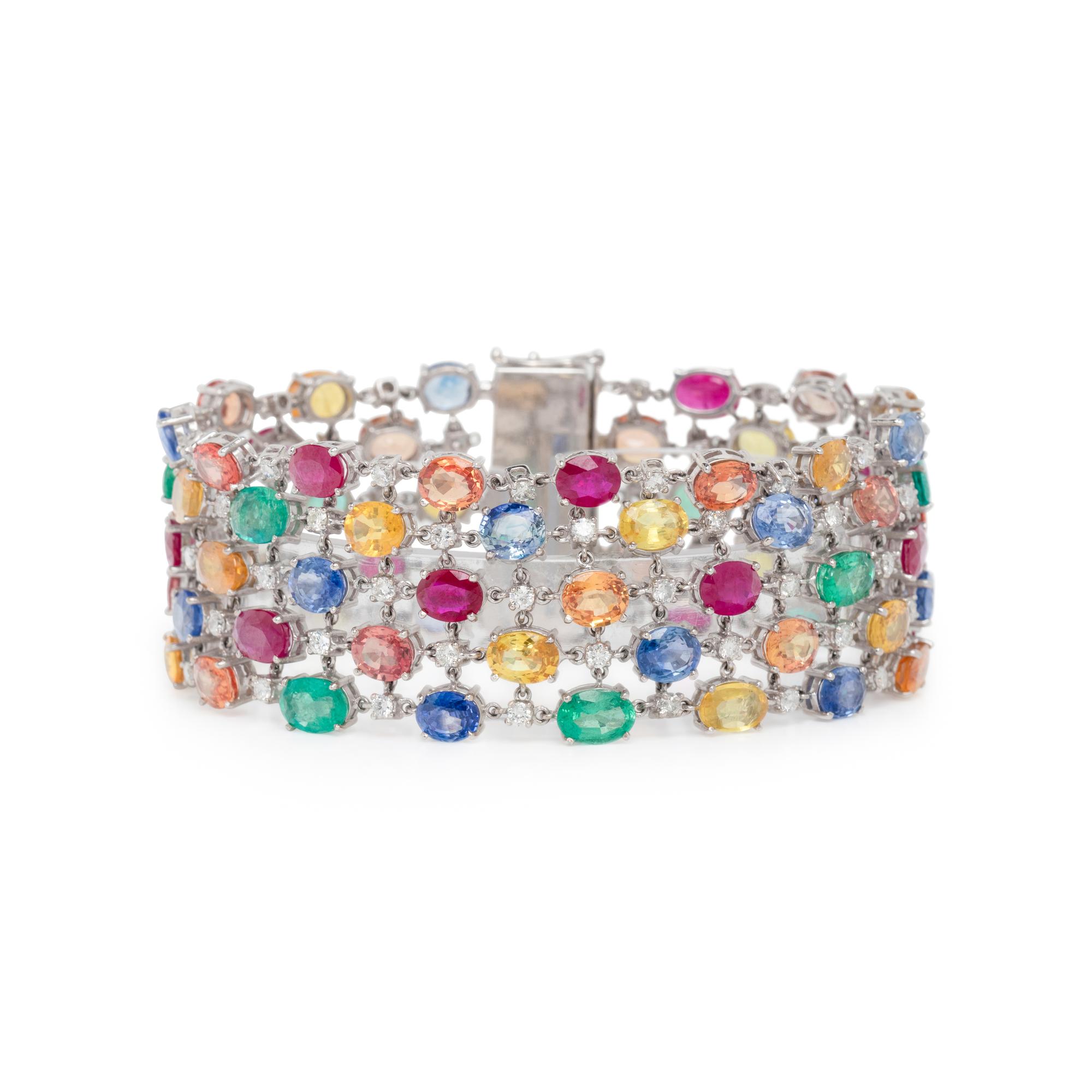 MULTIGEM AND DIAMOND BRACELET