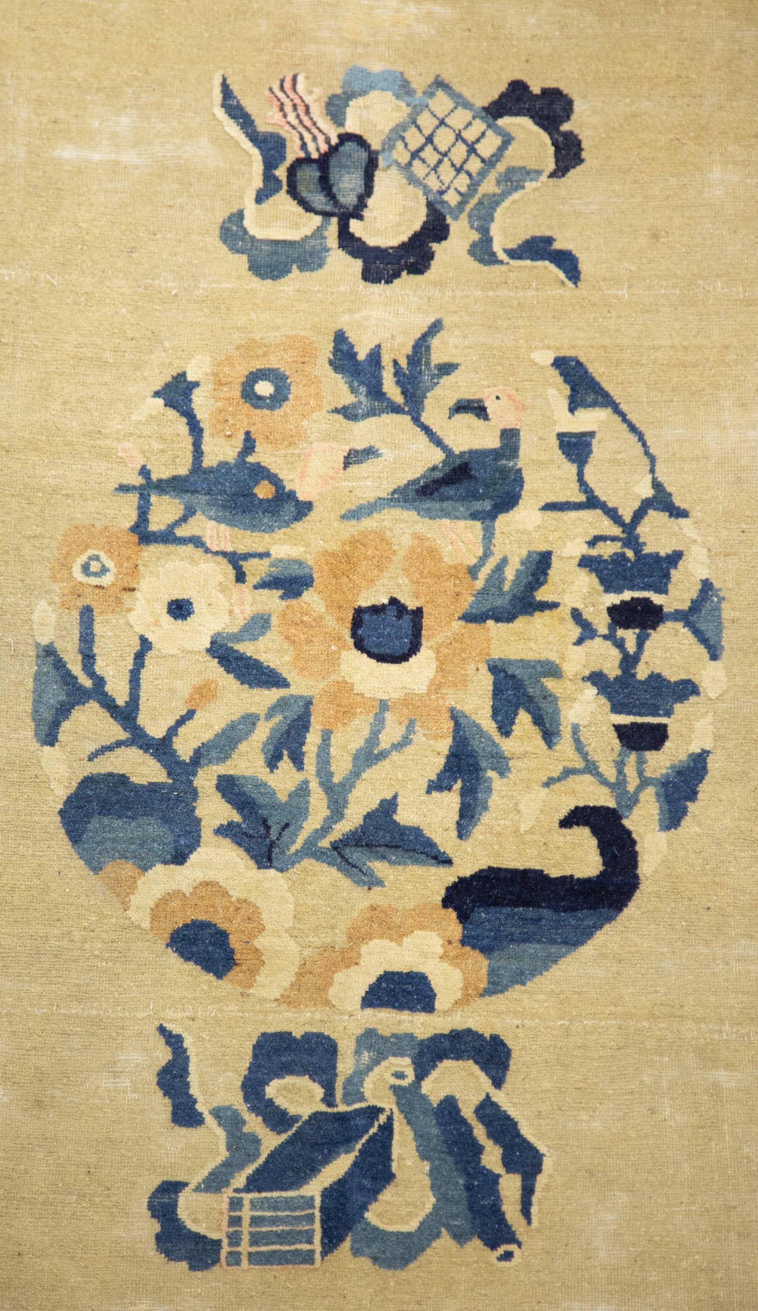 A Chinese Blue and White Nichols Wool Rug