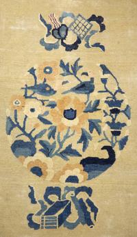 A Chinese Blue and White Nichols Wool Rug
