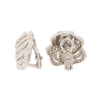 Diamond and White Gold Flower Earrings