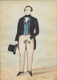 American School, 19th Century — Pair of Portraits: Lady and Gentleman , 1830