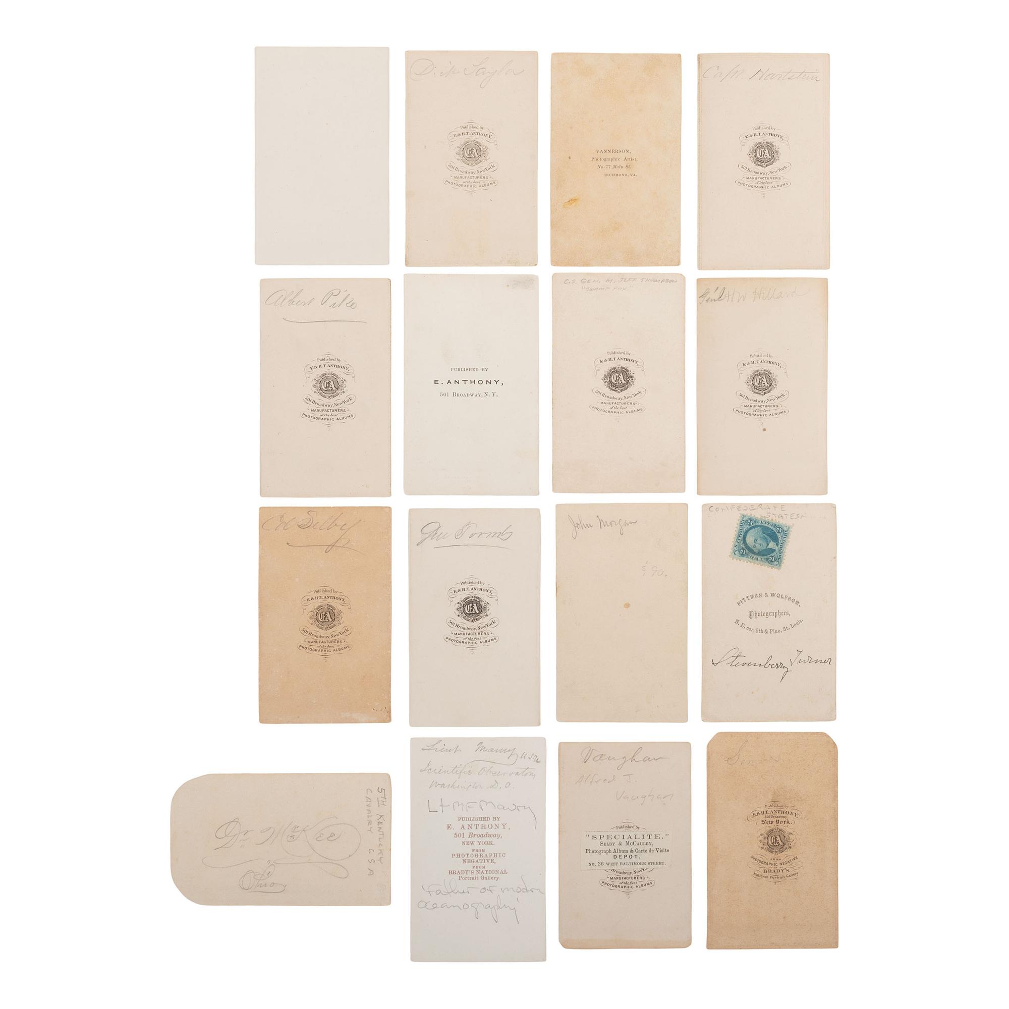 [Civil War] Group of 16 Carte de Visites of Confederate Officers and Other Personalities.